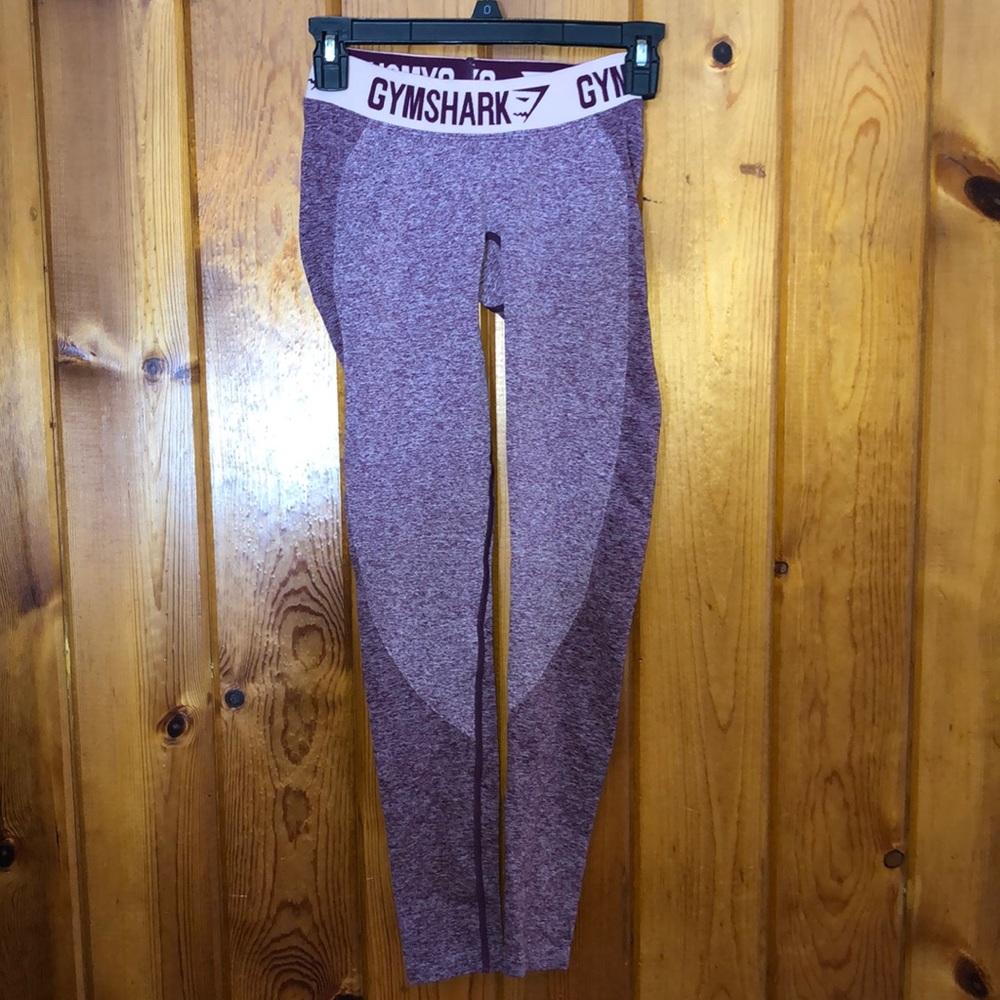 Gym Shark Purple Leggings Gymshark Spellout Waistband Leggings Flex Leggings